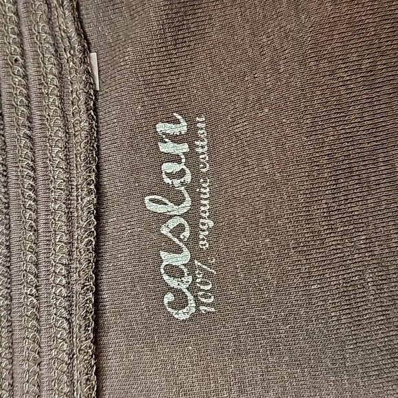 NWOT CASLON ORGANIC COTTON BROWN 3/4 SLEEVE V NECK TOP - Picture 7 of 9